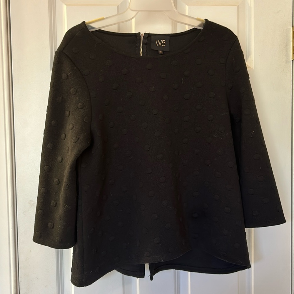 W5 Tone on Tone Polka Dot Sweater Top